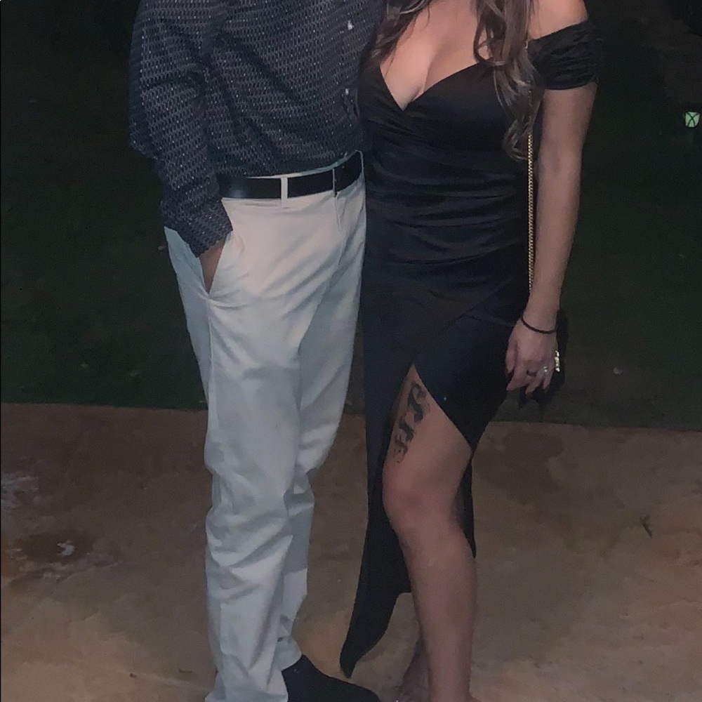 Windsor black satin dress